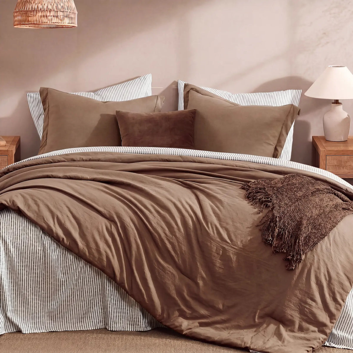Modern Farmhouse 7-Piece Microfiber Comforter Bed Set