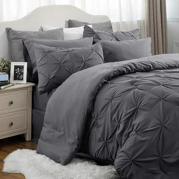 7-Piece Pintuck Luxury Comforter Set, Cloud-Like Ultra Soft All Season
