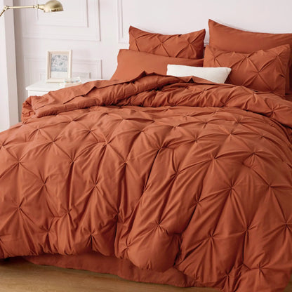 7-Piece Pintuck Luxury Comforter Set, Cloud-Like Ultra Soft All Season