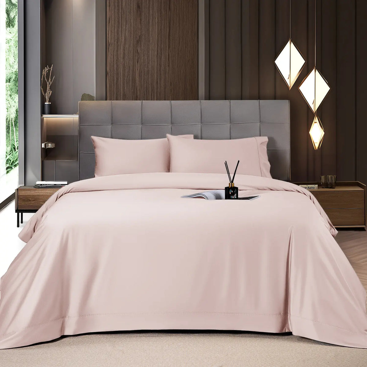 Cooling Bamboo Sheet Set 4/6 Pc, 16'' Deep Pocket Silky Soft Breathable Bedding
