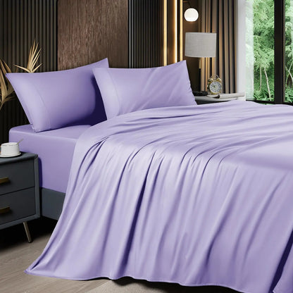 Cooling Bamboo Sheet Set 4/6 Pc, 16'' Deep Pocket Silky Soft Breathable Bedding