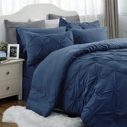 7-Piece Pintuck Luxury Comforter Set, Cloud-Like Ultra Soft All Season