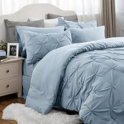 7-Piece Pintuck Luxury Comforter Set, Cloud-Like Ultra Soft All Season