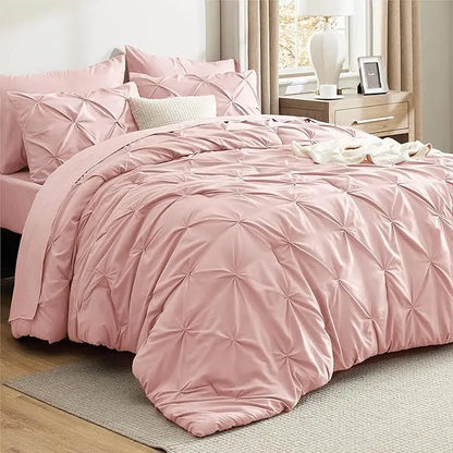 7-Piece Pintuck Luxury Comforter Set, Cloud-Like Ultra Soft All Season