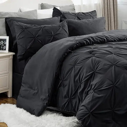 7-Piece Pintuck Luxury Comforter Set, Cloud-Like Ultra Soft All Season
