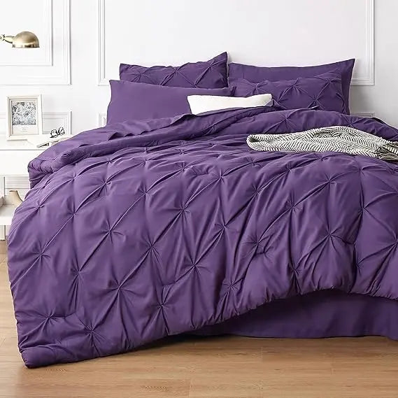 7-Piece Pintuck Luxury Comforter Set, Cloud-Like Ultra Soft All Season