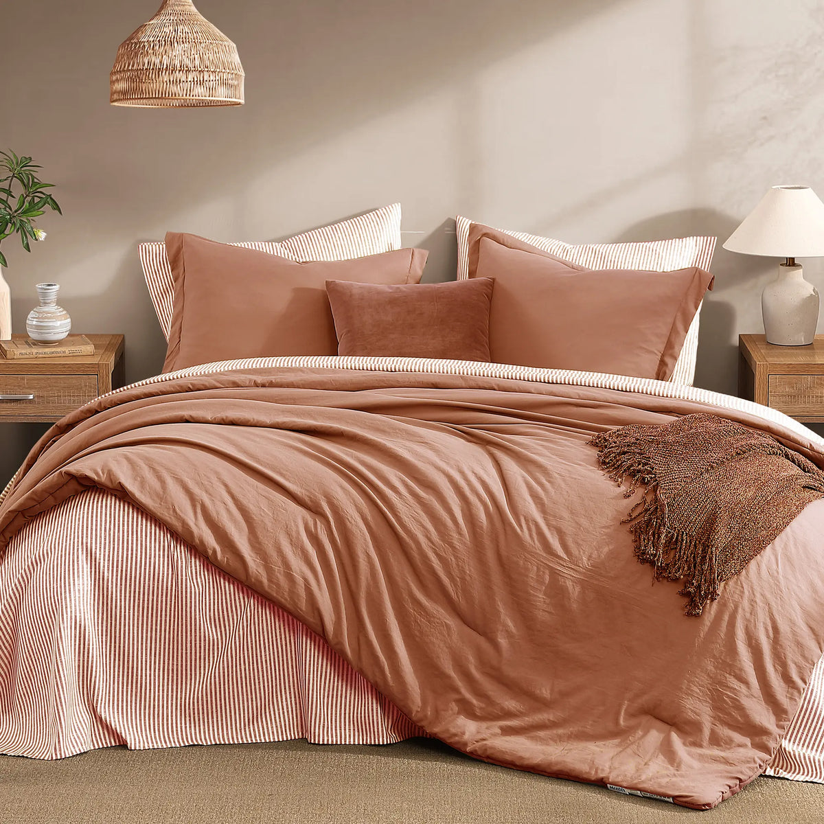 Modern Farmhouse 7-Piece Microfiber Comforter Bed Set