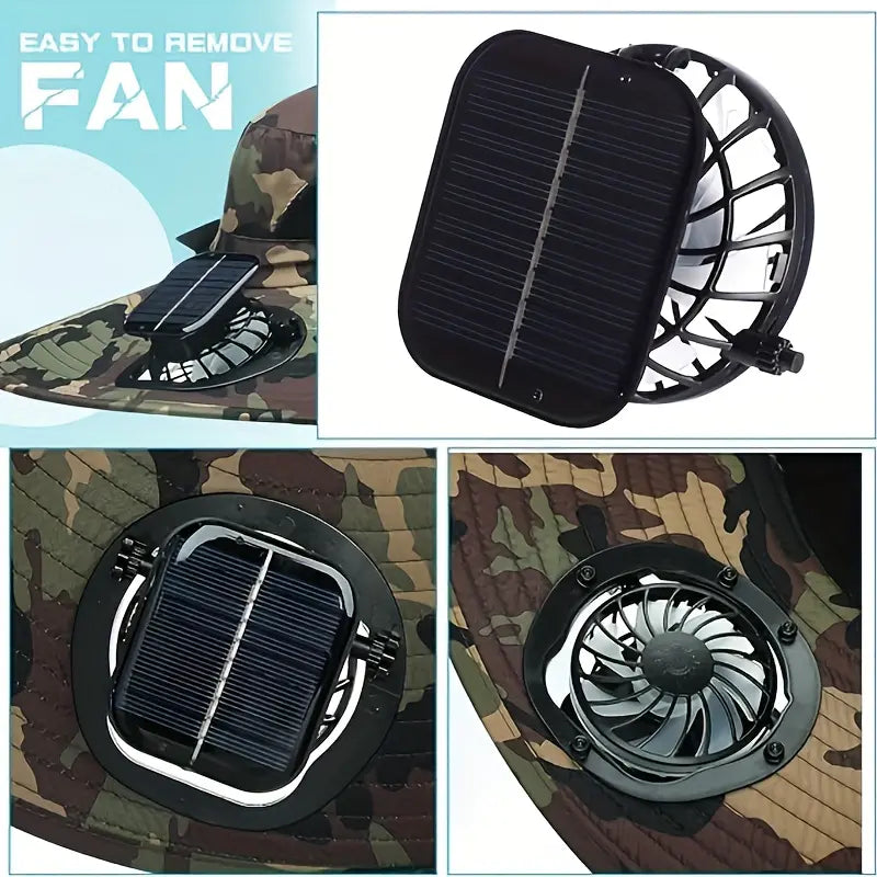 New Solar Sun Protection Hat with Solar Fan