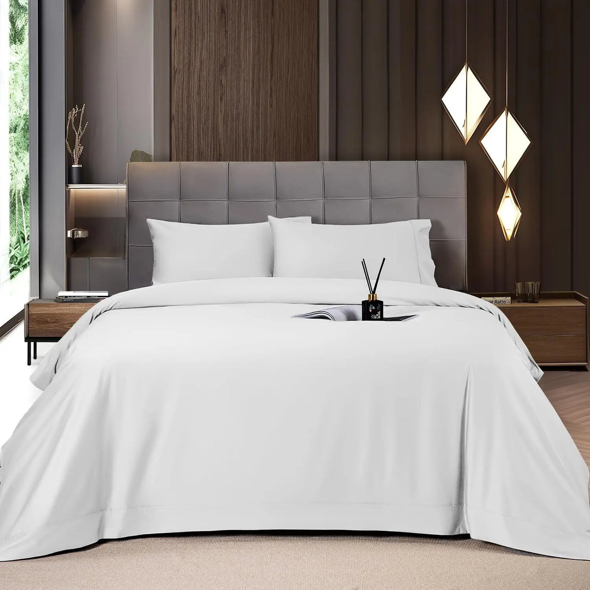 Cooling Bamboo Sheet Set 4/6 Pc, 16'' Deep Pocket Silky Soft Breathable Bedding