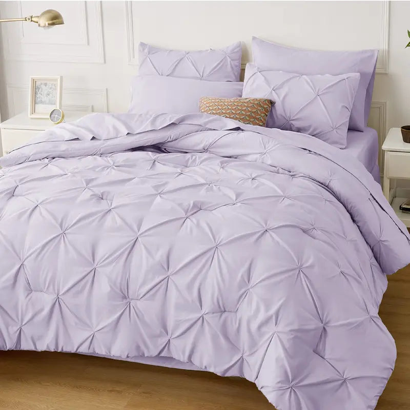 7-Piece Pintuck Luxury Comforter Set, Cloud-Like Ultra Soft All Season