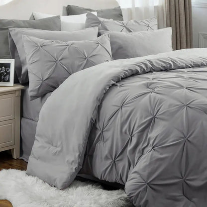 7-Piece Pintuck Luxury Comforter Set, Cloud-Like Ultra Soft All Season