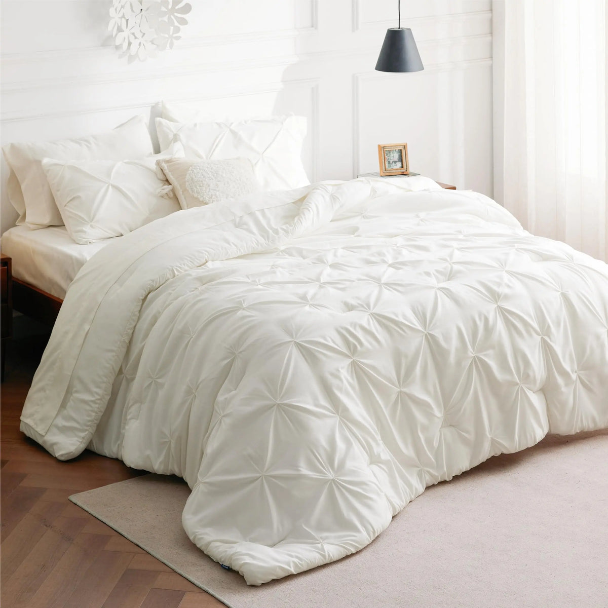 7-Piece Pintuck Luxury Comforter Set, Cloud-Like Ultra Soft All Season