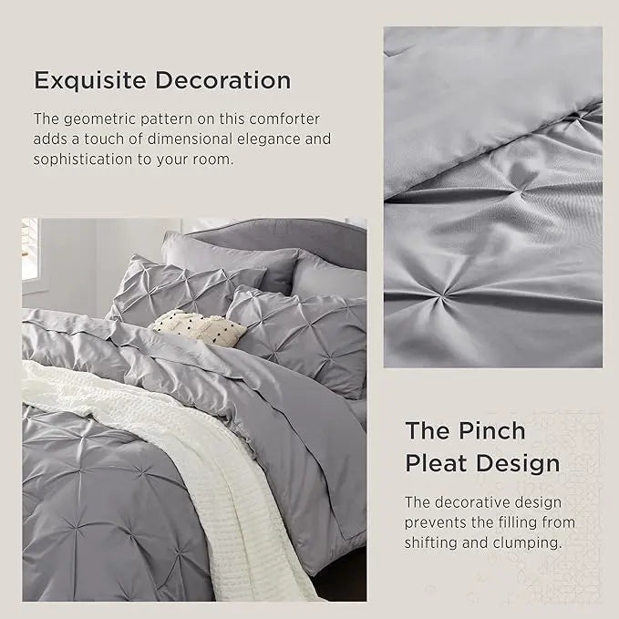 7-Piece Pintuck Luxury Comforter Set, Cloud-Like Ultra Soft All Season