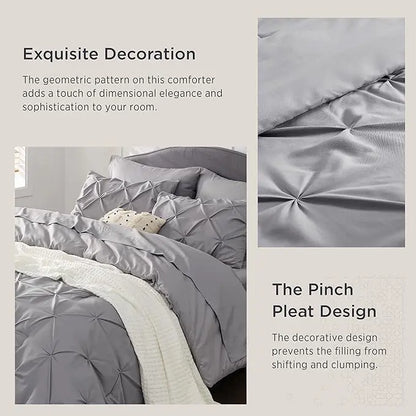 7-Piece Pintuck Luxury Comforter Set, Cloud-Like Ultra Soft All Season