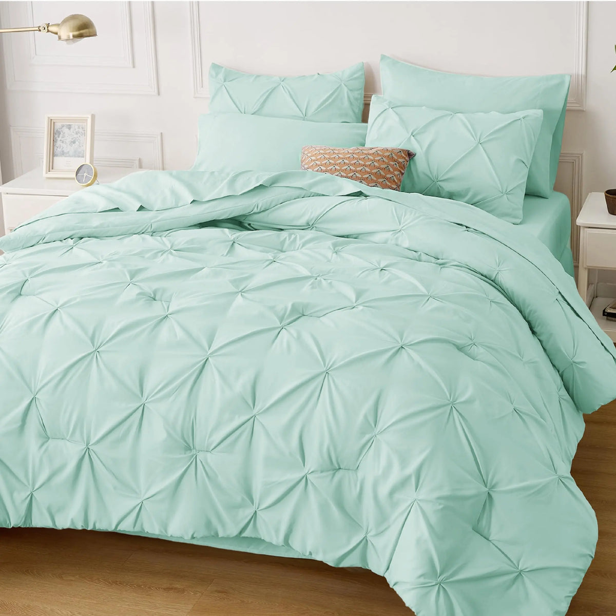 7-Piece Pintuck Luxury Comforter Set, Cloud-Like Ultra Soft All Season