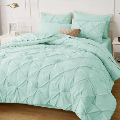 7-Piece Pintuck Luxury Comforter Set, Cloud-Like Ultra Soft All Season