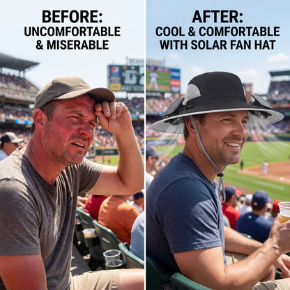 New Solar Sun Protection Hat with Solar Fan