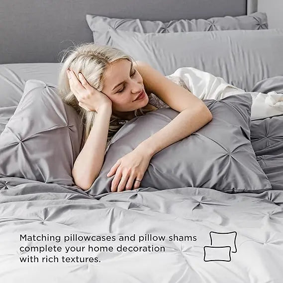 7-Piece Pintuck Luxury Comforter Set, Cloud-Like Ultra Soft All Season
