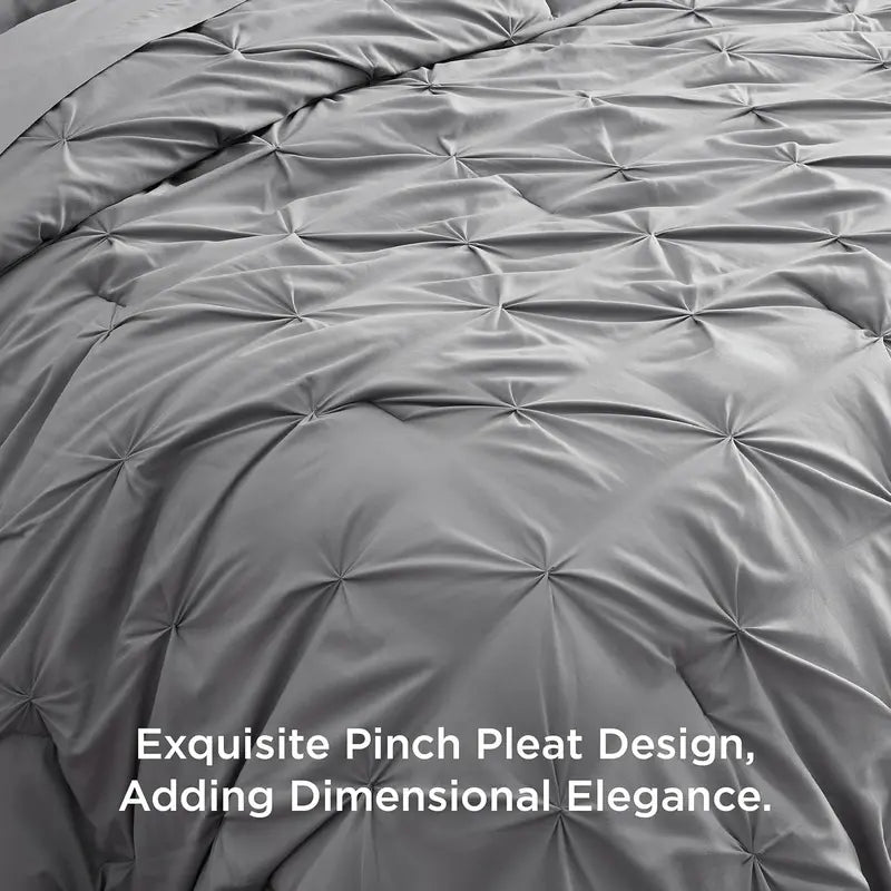 7-Piece Pintuck Luxury Comforter Set, Cloud-Like Ultra Soft All Season