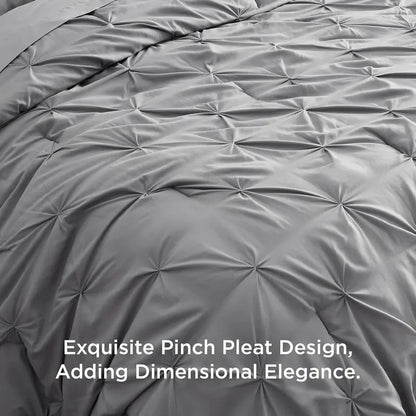 7-Piece Pintuck Luxury Comforter Set, Cloud-Like Ultra Soft All Season