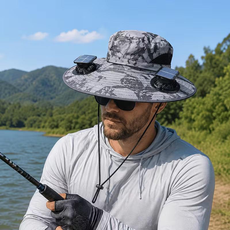 New Solar Sun Protection Hat with Solar Fan